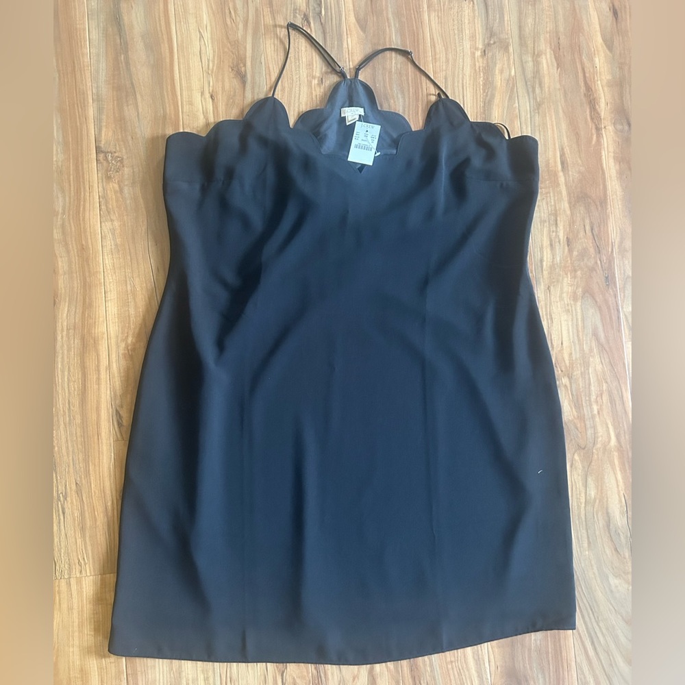 j.crew scalloped neck mini dress